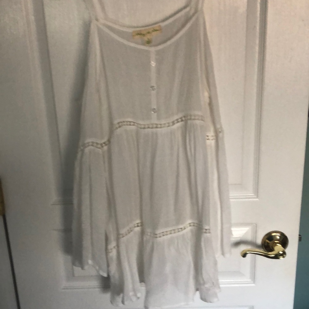 White Cold Shoulder Top